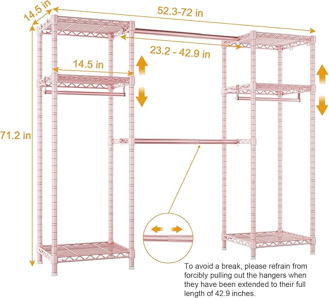 Ulif E7 Garment Rack, Heavy Duty Clothes Storage System - Image 5
