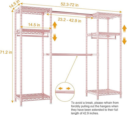 Ulif E7 Garment Rack, Heavy Duty Clothes Storage System - Image 5
