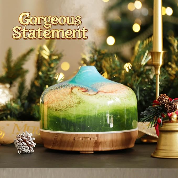 Porseme 500ml Glass Essential Oil Diffuser Aromatherapy Ultrasonic Cool Mist - Image 4