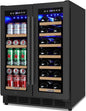 Wine and Beverage Refrigerator 24", Upgraded Dual Zone Wine Beverage Cooler by MZAVP