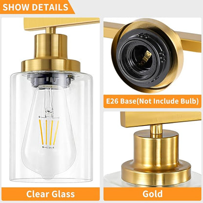 DIKAIDA 5 Light Gold Bathroom Vanity Light, Bathroom Light Fixtures - Image 4