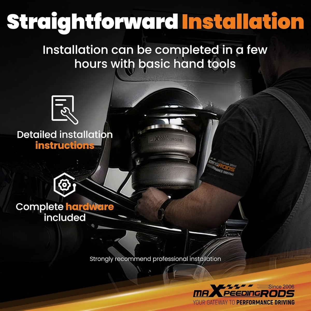 maxpeedingrods 5000 lbs air suspension bag kit for showing dimensions