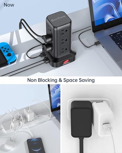 AnnTane Surge Protector Power Strip 10 FT Cord, Power Strip Tower - Image 6
