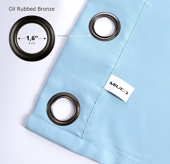 MIUCO Room Darkening Soild Grommet Blackout Curtains Panels - Image 7