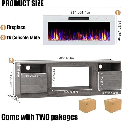 VITESSE TV Stand Fireplace - Image 2