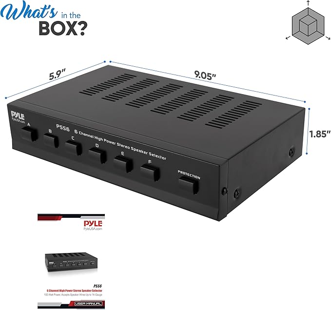 Pyle Home Premium New and Improved 6 Zone Channel Speaker Switch Selector - Image 7
