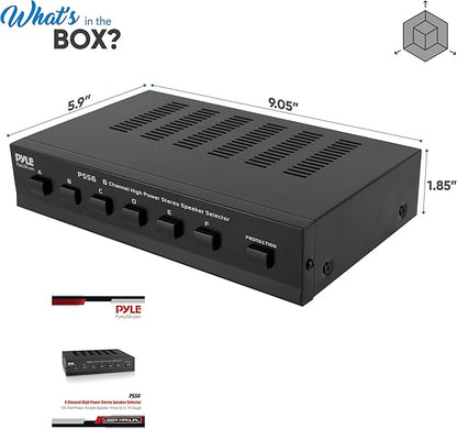 Pyle Home Premium New and Improved 6 Zone Channel Speaker Switch Selector - Image 7