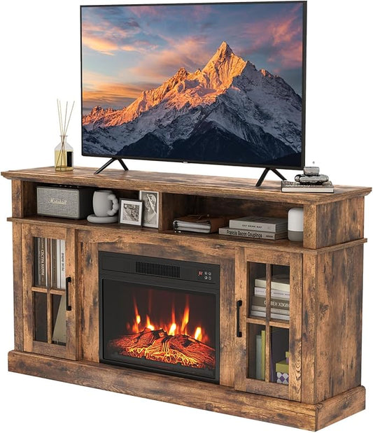 SIMOE Fireplace TV Stand with 23 Inch Fireplace, Electric TV Console by SIMOE