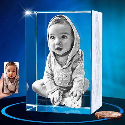 ArtPix 3D Crystal Photo, Personalized Gifts for Women, Wife, Mom, Her, Him, Men, Great Customized Gift With Your Own Photo - Anniversary, Wedding, Birthday - Custom Glass 3D Laser Etched Picture Frame