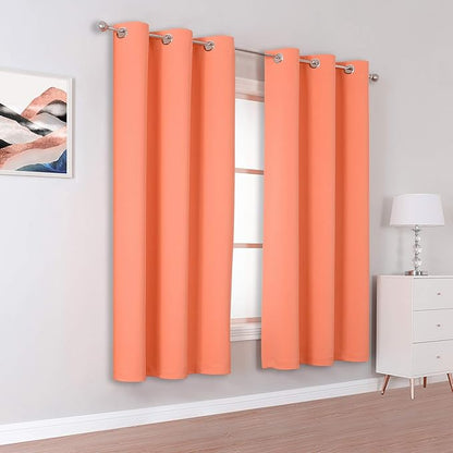 DUALIFE Light Coral Blackout Curtain Panels - Image 2