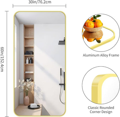 FORBATH 30x60 Inch Gold Bathroom Mirror - Image 8
