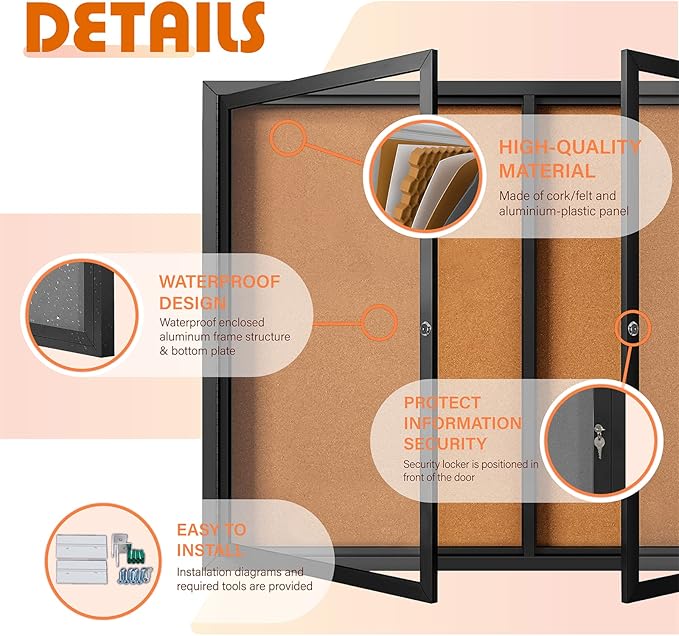 Enclosed Bulletin Board Outdoor Noticeboard - Image 4