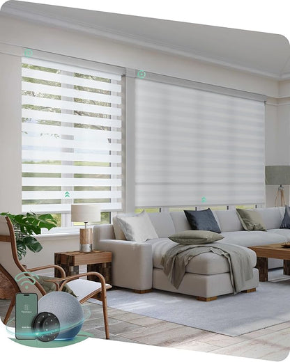 Yoolax Motorized Blinds with Remote, Electric Zebra Blinds by Yoolax