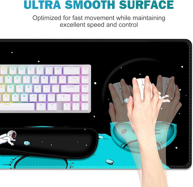 Gaming Mouse Pad, Large Desk Mat, Cute Desk Pad Protector, 4in1 XXL Mousepad + - Image 4