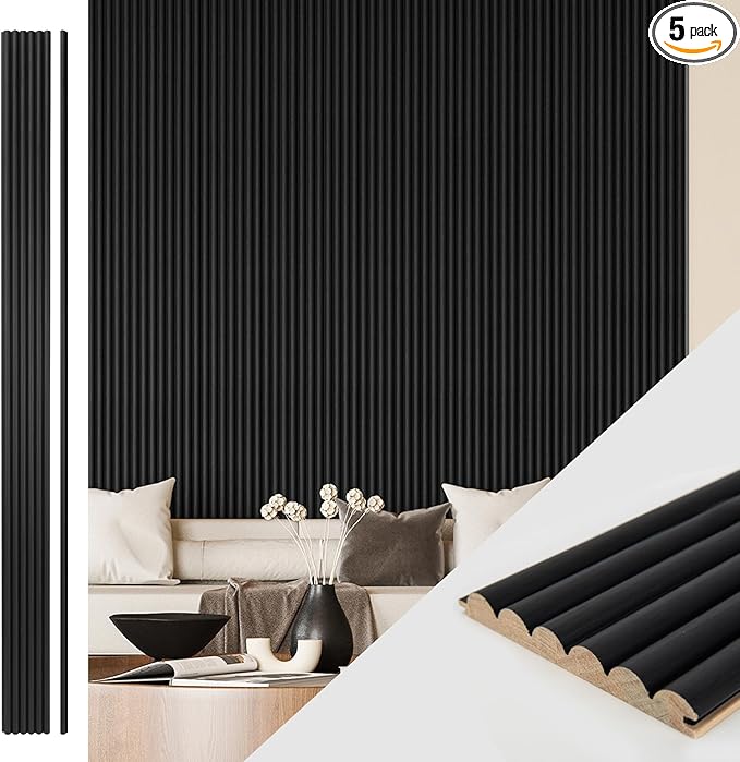 Art3d Fluted Wood Panel for Wall and Ceiling, Beaded Accent molding for Home by Art3d