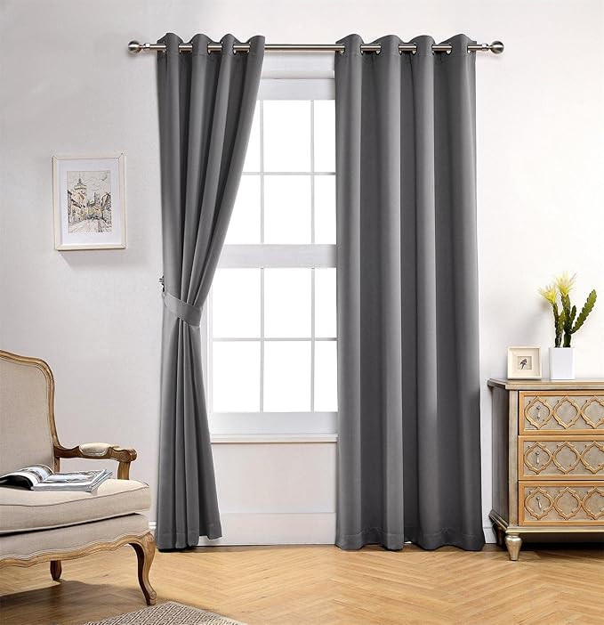 MIUCO Thermal Insulated Grommet Window Blackout Curtains Panels - Image 2