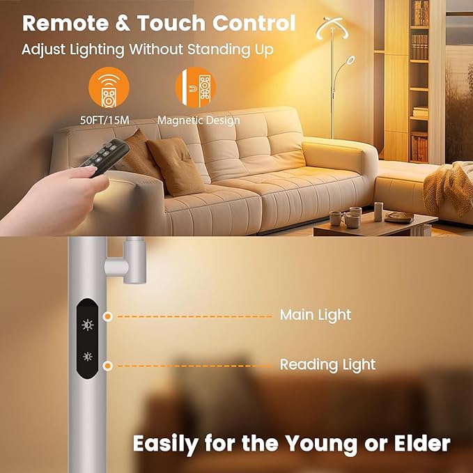 SIBRILLE 2-in-1 Dimmable Floor Lamp - Image 5