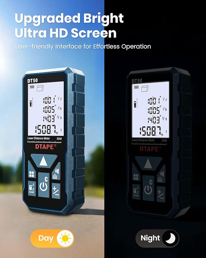 Laser Measure, DTAPE 165 Ft Digital Laser Distance Meter, Upgraded - Image 5