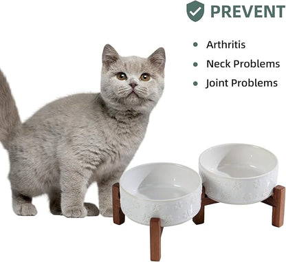 Ceramic 5.1inch Raised Double Bowls Set - Image 6