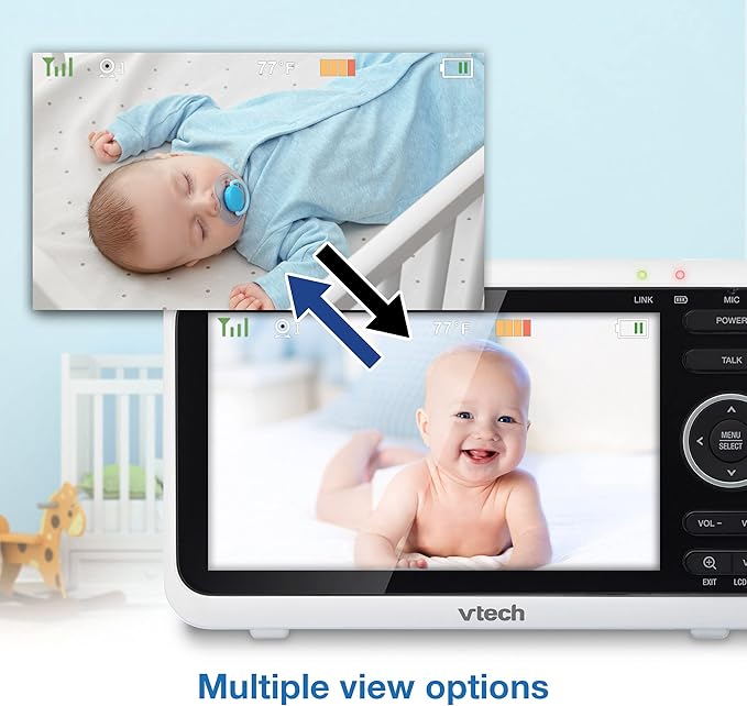 VTech VM350-2 Baby Monitor, 2 Cameras, 1000ft Range, Night Vision, 2-Way Audio - Image 8