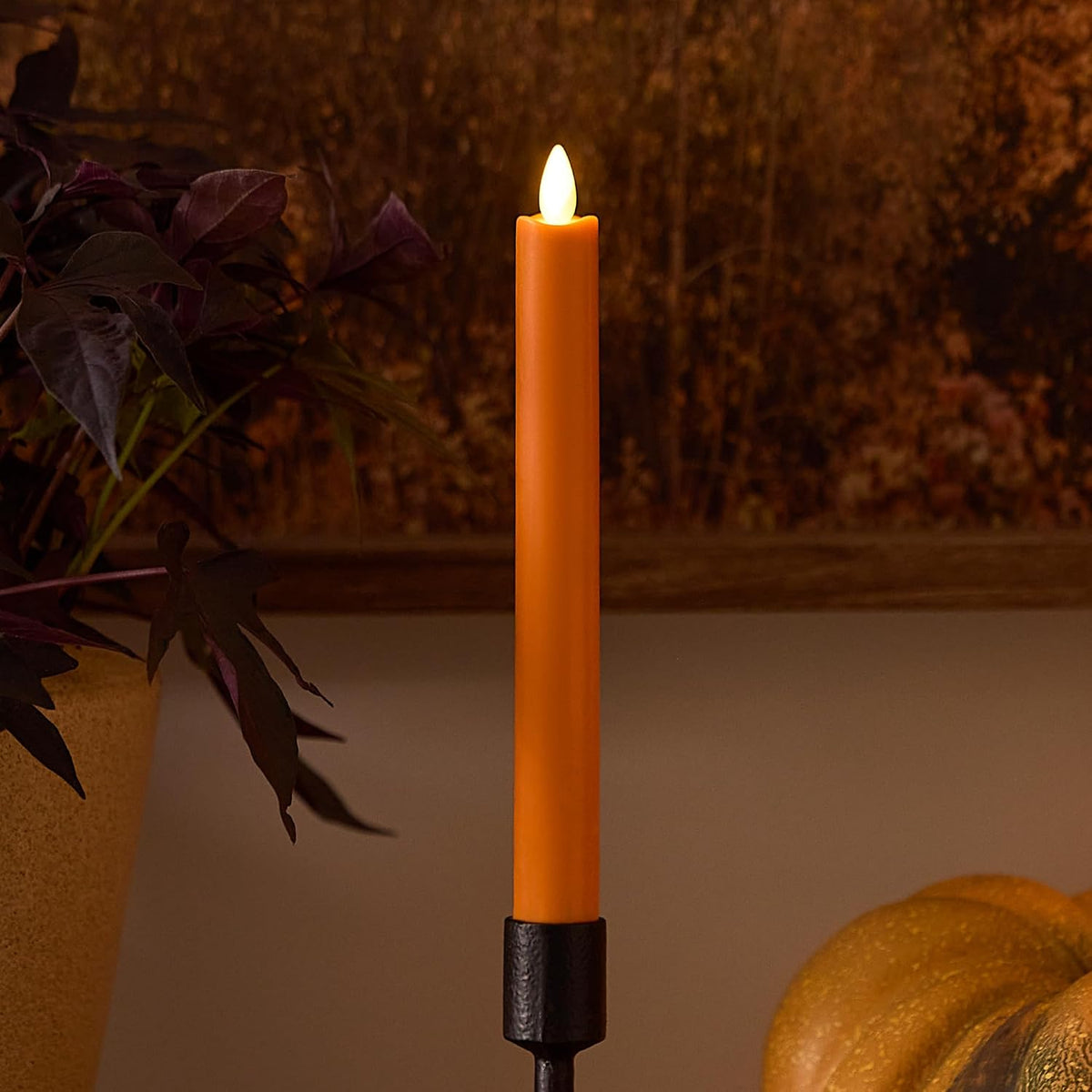 Luminara Taper, 1" x 9.5" AA Battery Wax Flameless Candle w/Timer, ...