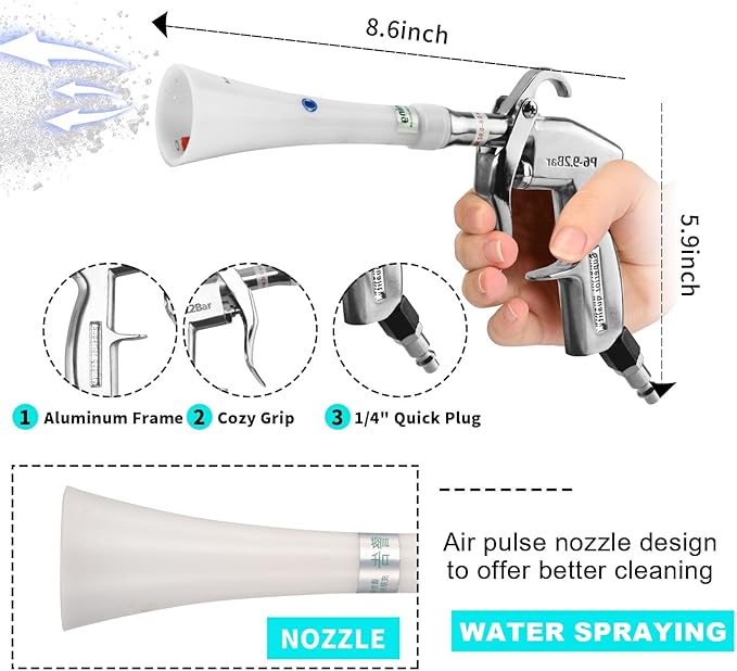 Tornado Dry Cleaning Gun with Brass Adjustable Air Flow Nozzle, Air Blower Gun - Image 3
