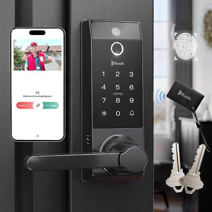 Smart Lock Doorbell Fingerprint Smart Door Lock Deadbolt by Blusafe
