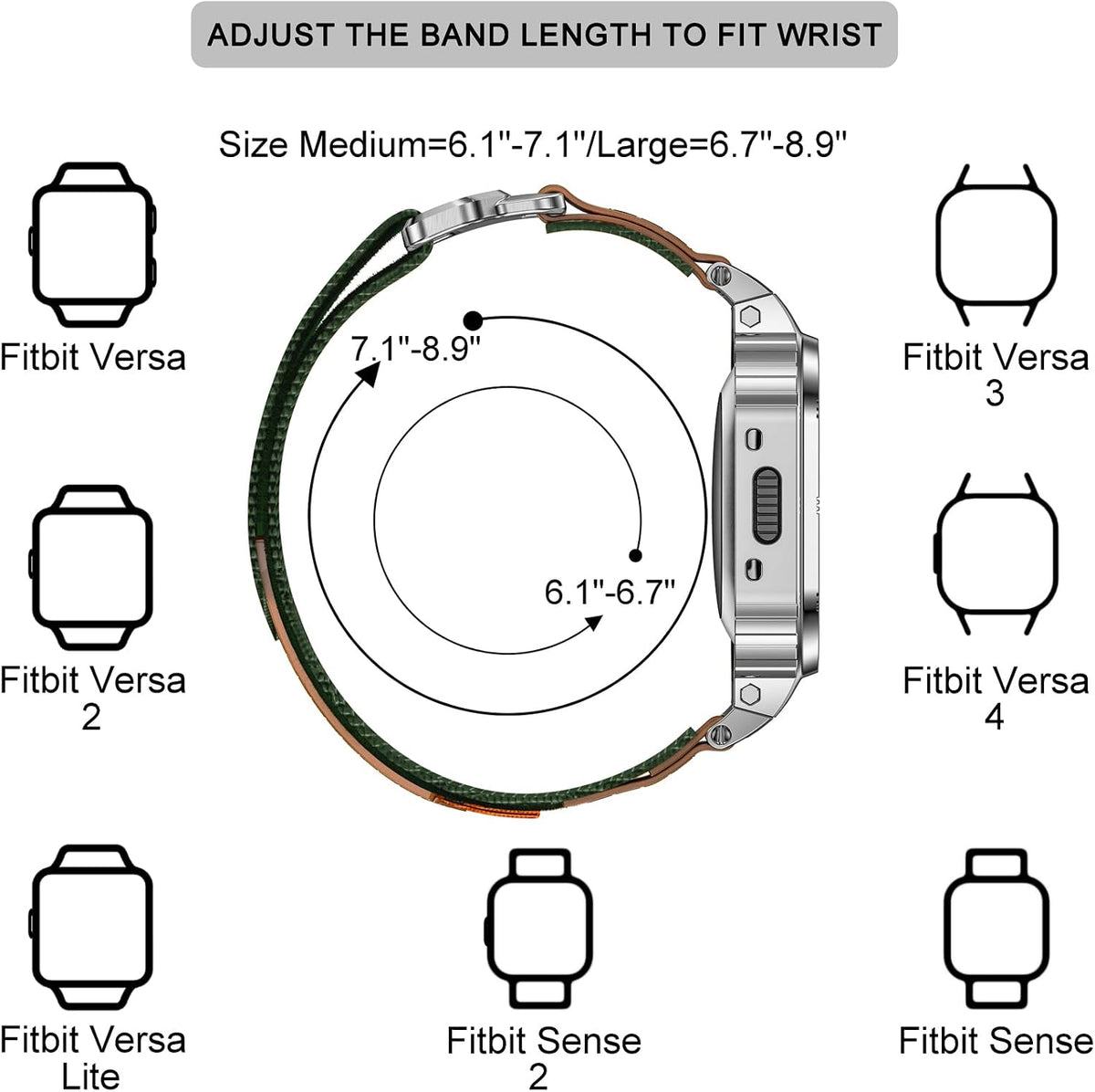 miohhr nylon bands with stainless steel case for shown in use