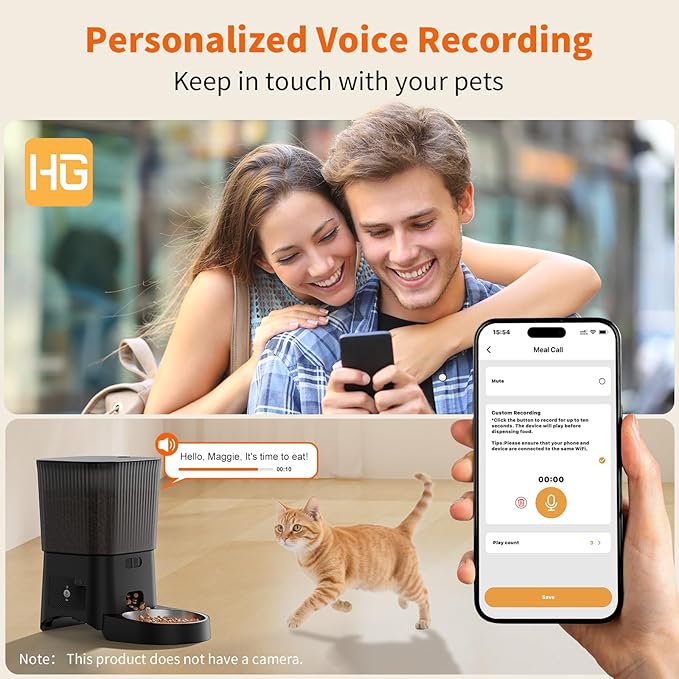 HoneyGuaridan Automatic Cat Feeder, 5G WiFi Cat Food Dispenser - Image 6
