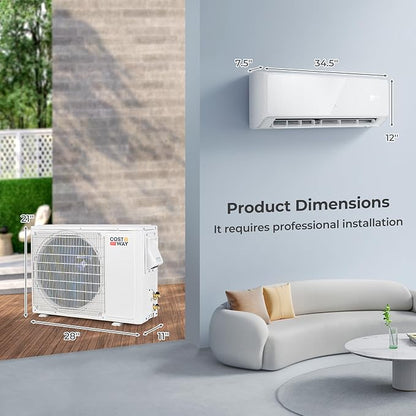 COSTWAY 12000 BTU Wifi Enabled Mini Split Air Conditioner & Heater, 22 SEER2 - Image 9