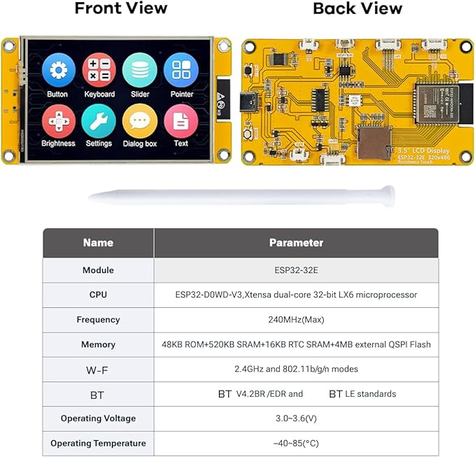 Hosyond 3.5'' 320x480 Touch Screen ESP32 Display - Image 2