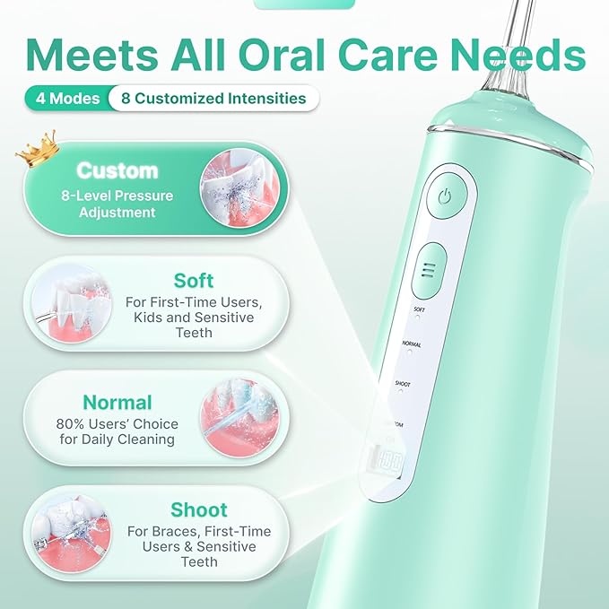 Water Flosser for Teeth, Cordless Oral Irrigator Portable Dental Cleaner Picks - Image 3
