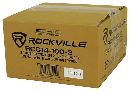 Rockville RCC14-100-2 14 AWG 100ft CCA Speaker Wire, CL2 Rated, in-Wall Ceiling - Image 5