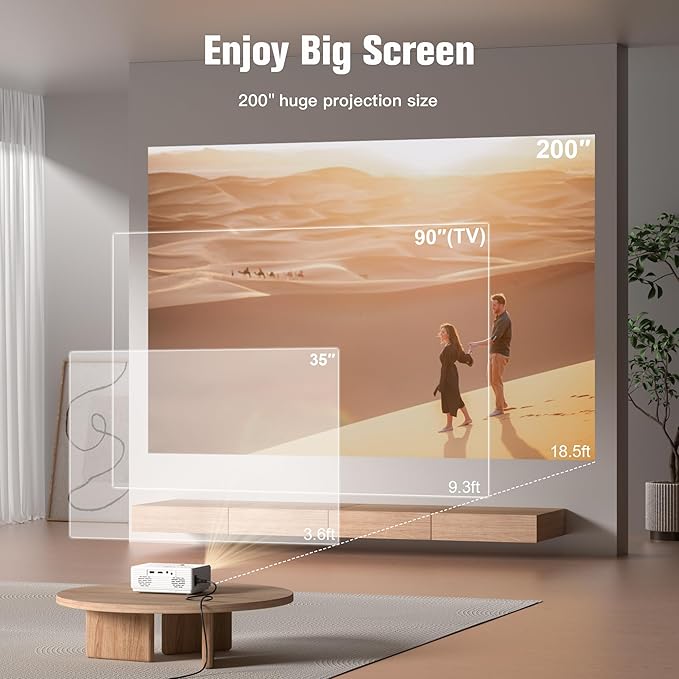 AuKing Projector, 2025 Upgraded Mini Projector, Full HD 1080P Home Theater - Image 3