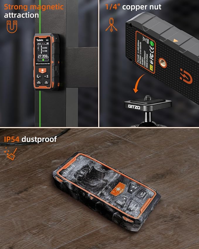 Tadeto Dual Laser Measuring Tool, 393FT/120M Bilateral Laser Measurement Tool - Image 6