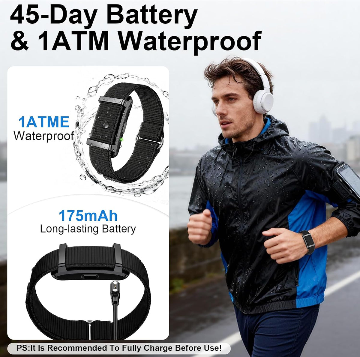 smart bracelet fitness trackers for men women, smart, close-up detail