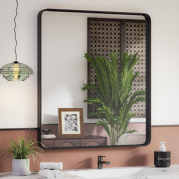 ISKM 32"x 36" Black Bathroom Mirror by ISKM-IStillKeepMovin