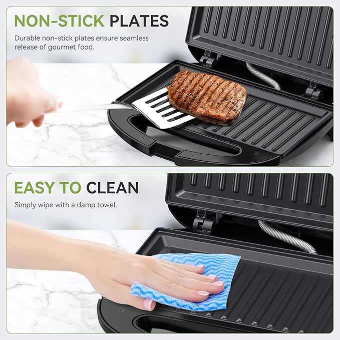 OSTBA Sandwich Maker & Panini Press, 2 Slice Grilled Cheese Maker - Image 2