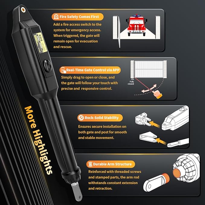 TOPENS XD851 Smart Gate Opener for Heavy Duty Single Swing Gates Up to 18ft - Image 5