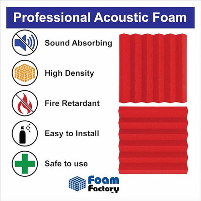 Foam Factory Inc 24 Pack Color Acoustic Foam Panel Studio Soundproofing Wedge - Image 3