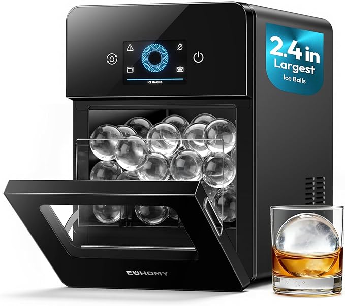 EUHOMY 2.4" Ice Ball Maker Countertop, Self-Cleaning Sphere Ice Maker Machine by EUHOMY