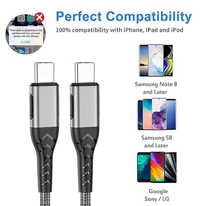 Durcord 2Pack 10ft USB C Charger Cable - 100W Fast Charging - Image 6