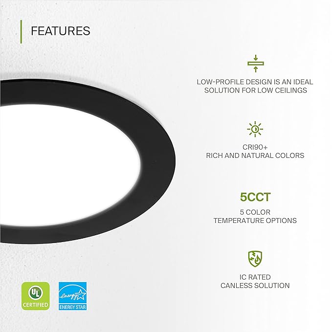 ASD 12 Pack LED Recessed Lighting 6 Inch 15W, 5 CCT 2700K-5000K CRI90+ - Image 3