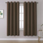 DUALIFE Brown Curtains 72 Inch Length 2 Panels Coffee Color Curtains by DUALIFE
