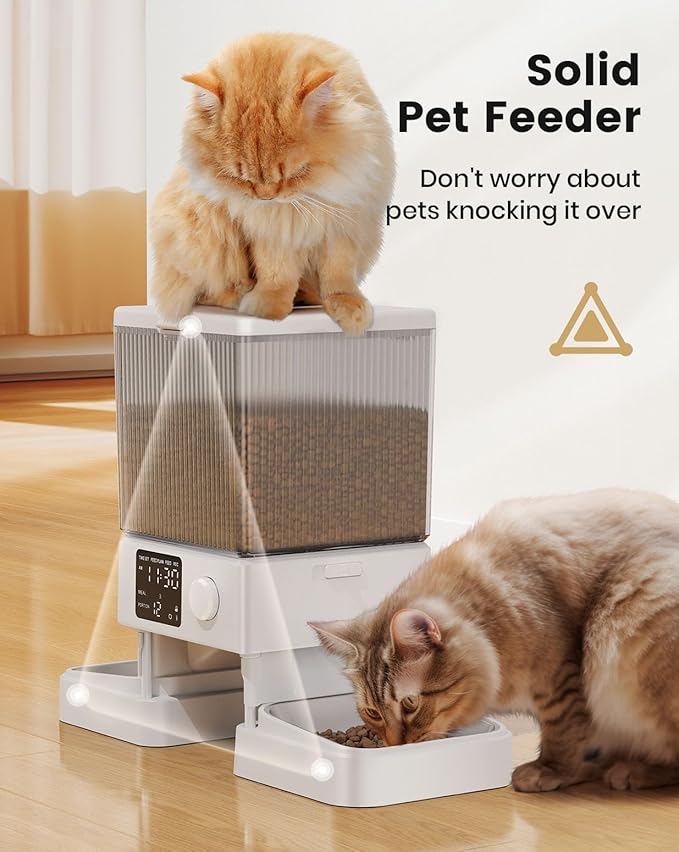 oneisall Automatic Cat Feeder for 2 Cats, 20 Cups/5L Automatic Cat Food - Image 8