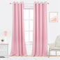 Mrs.Naturall Light Pink Blackout Curtains for Dorm, 52" W x 84" L Grommet Easy Sliding Black Out Drapes for Girls Room Bedroom College Room Decor