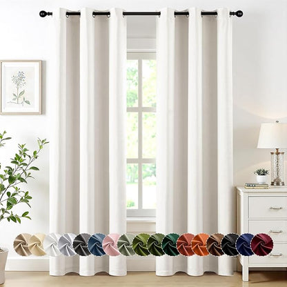 MIULEE Ivory Blackout Curtains for Bedroom Living Room 84 Inches Long 2 Panels by MIULEE