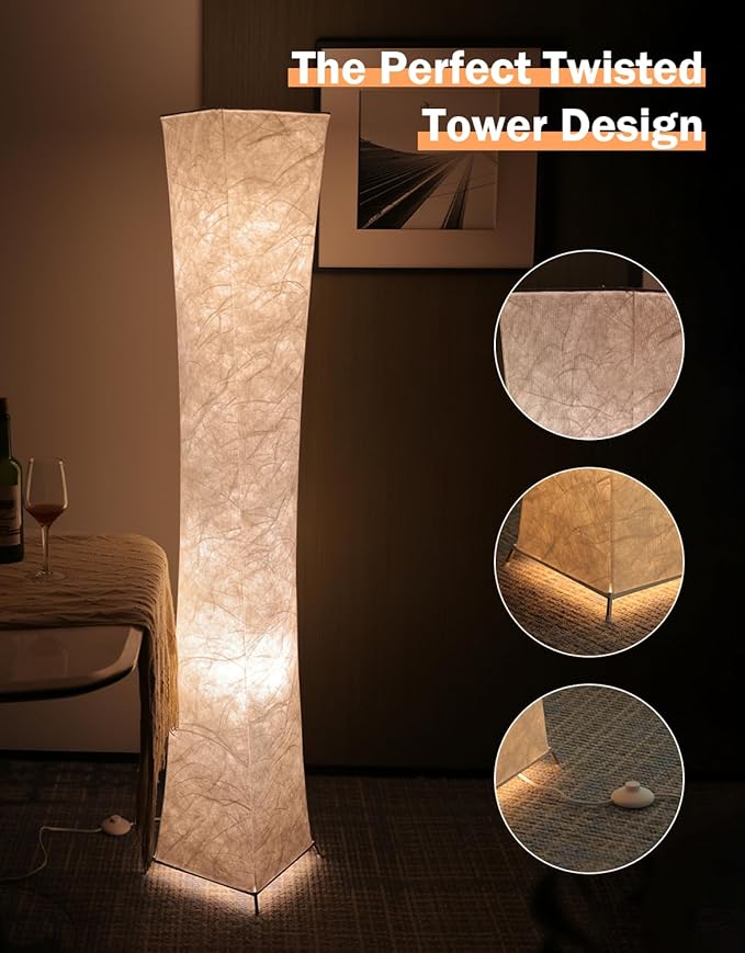 LEONC RGB+CCT Floor Lamp with Remote, 1800lm LED Tuya Smart 9W×2 Bulbs - Image 6