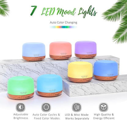 ASAKUKI Oil Diffuser with Essential Oils Set, 500ml Aromatherapy Humidifier - Image 3