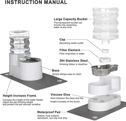 RIZZARI Automatic Pet Water Dispenser: 5L White Cats and Dogs Gravity Feeder - Image 3